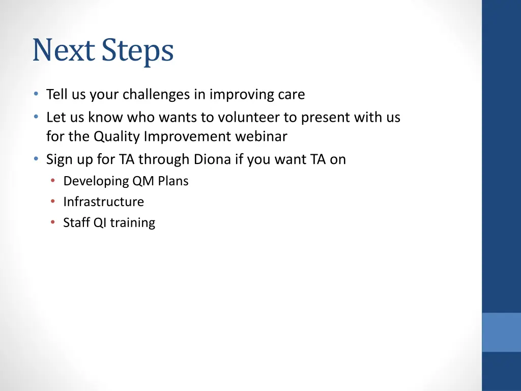 next steps