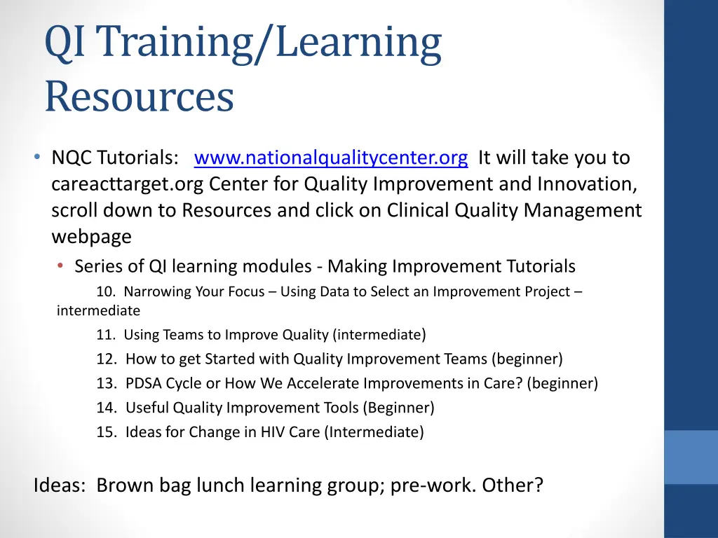 qi training learning resources