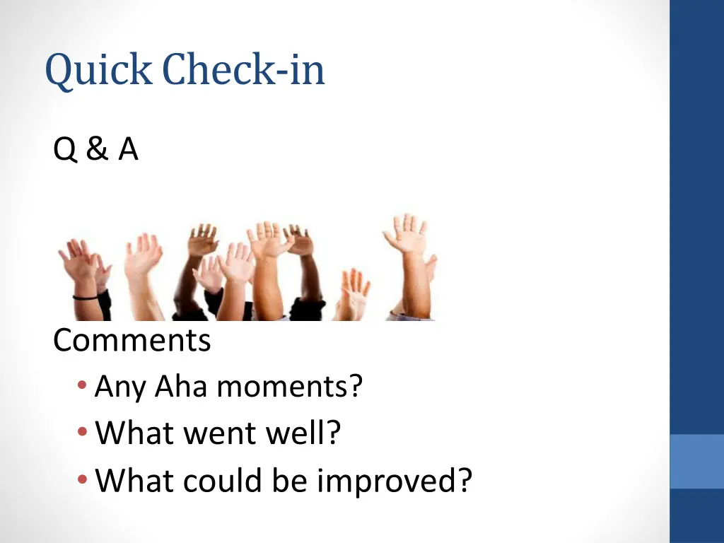 quick check in