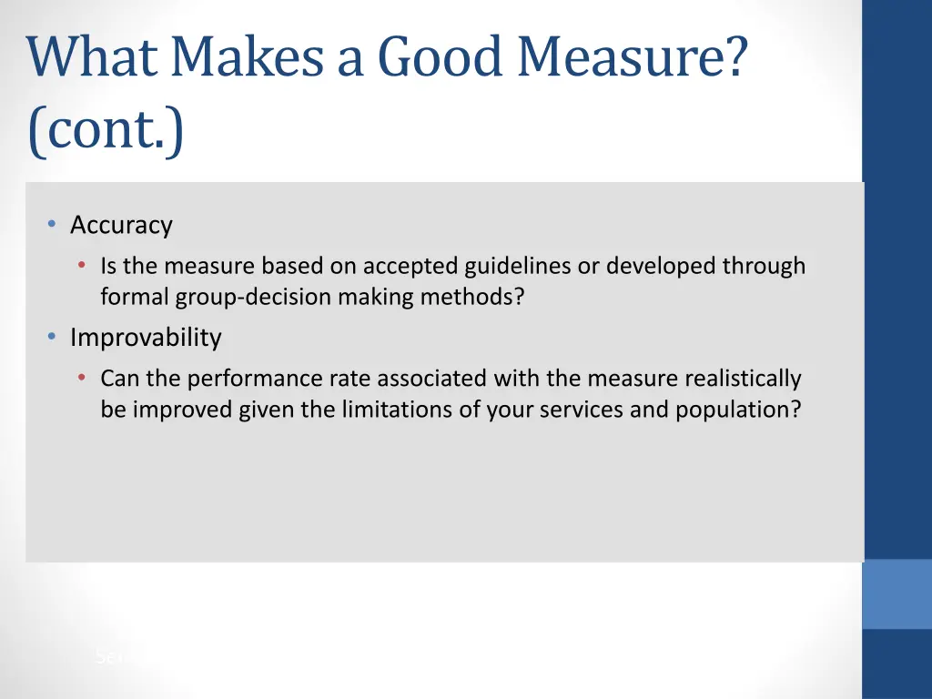 what makes a good measure cont