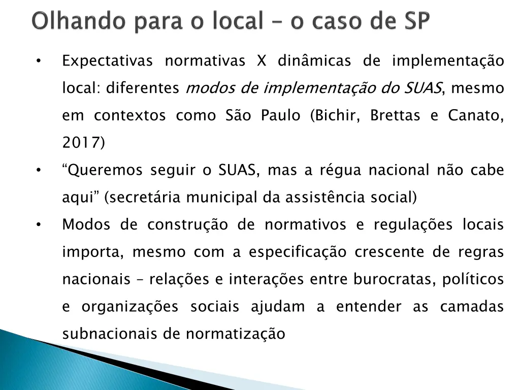 expectativas normativas x din micas de implementa