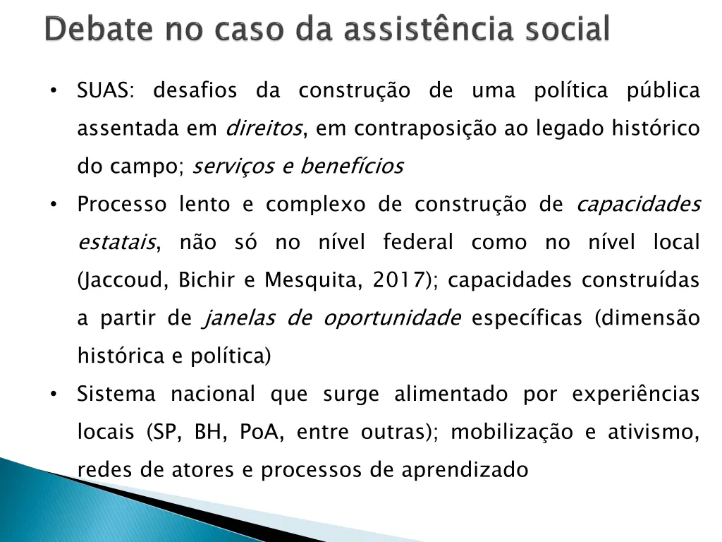 suas desafios da constru o de uma pol tica