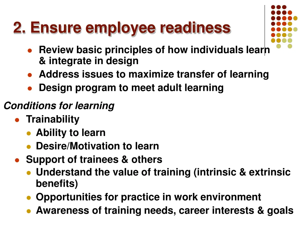 2 ensure employee readiness