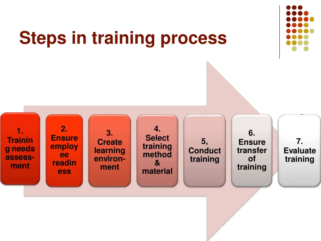 steps in training process