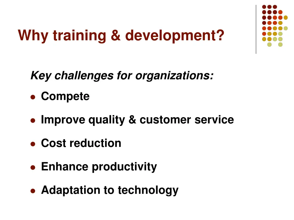 why training development