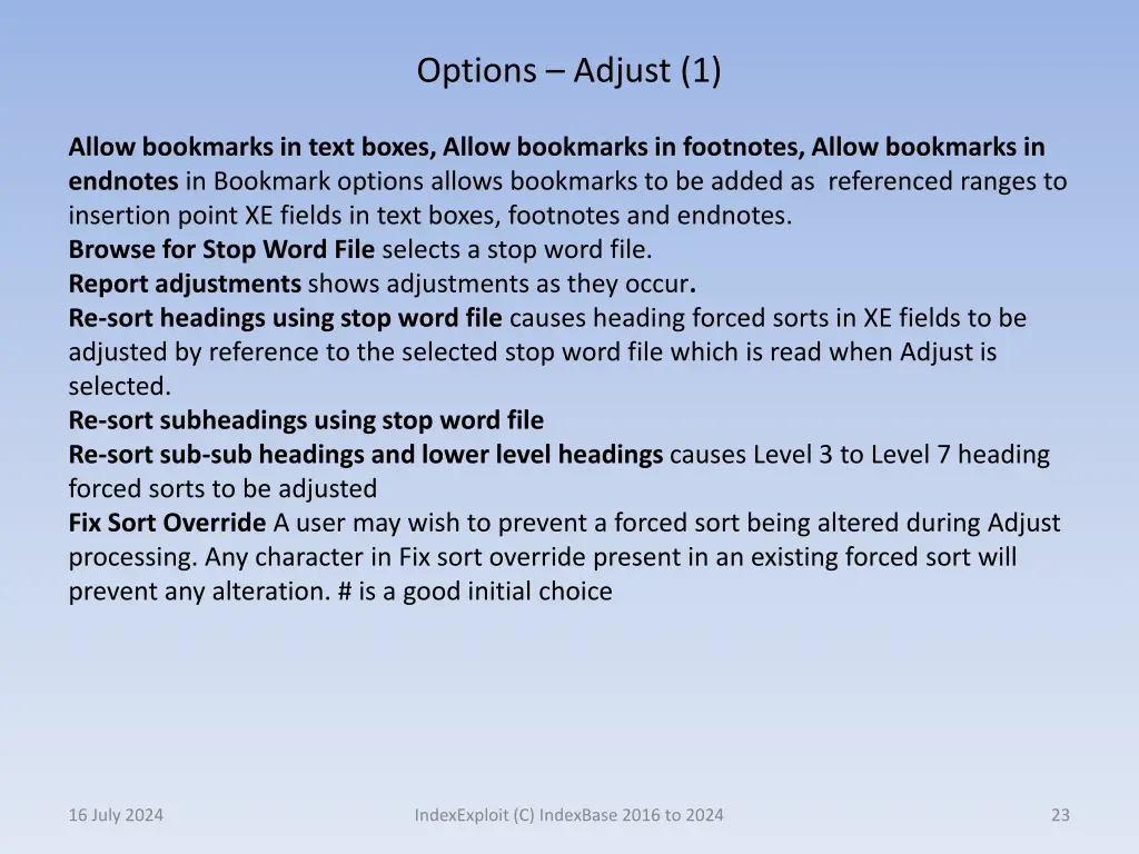 options adjust 1