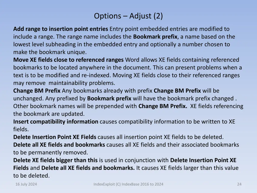 options adjust 2