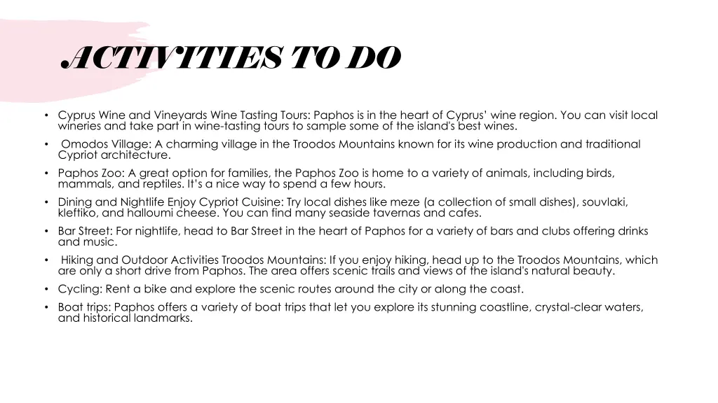 activities to do