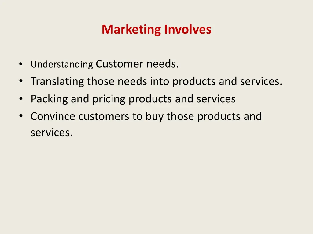 marketing involves