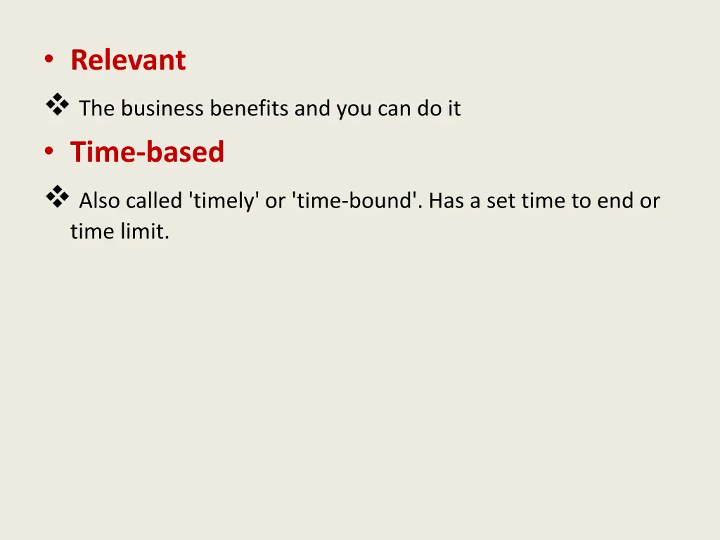 relevant the business benefits