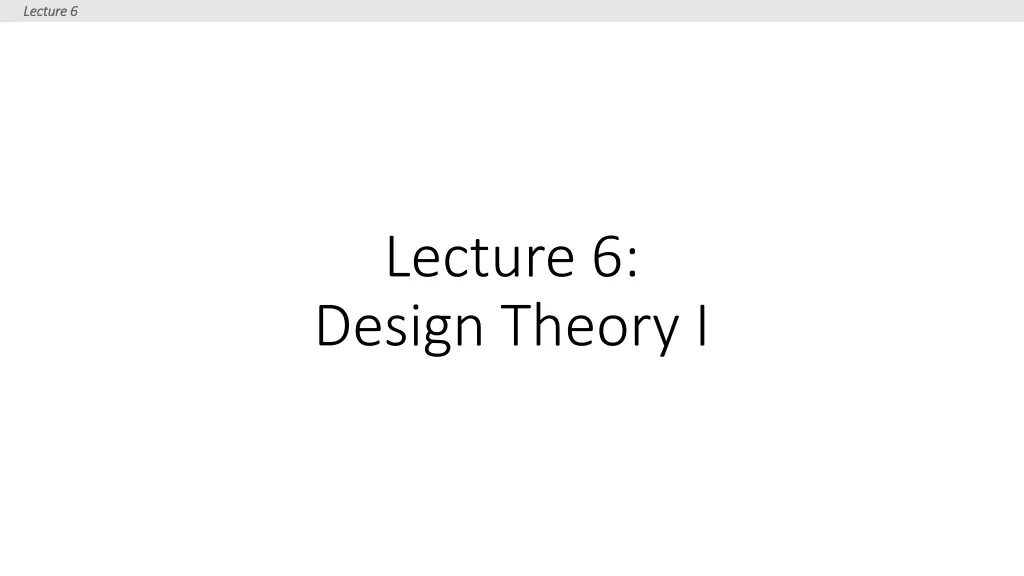 lecture 6 lecture 6 1