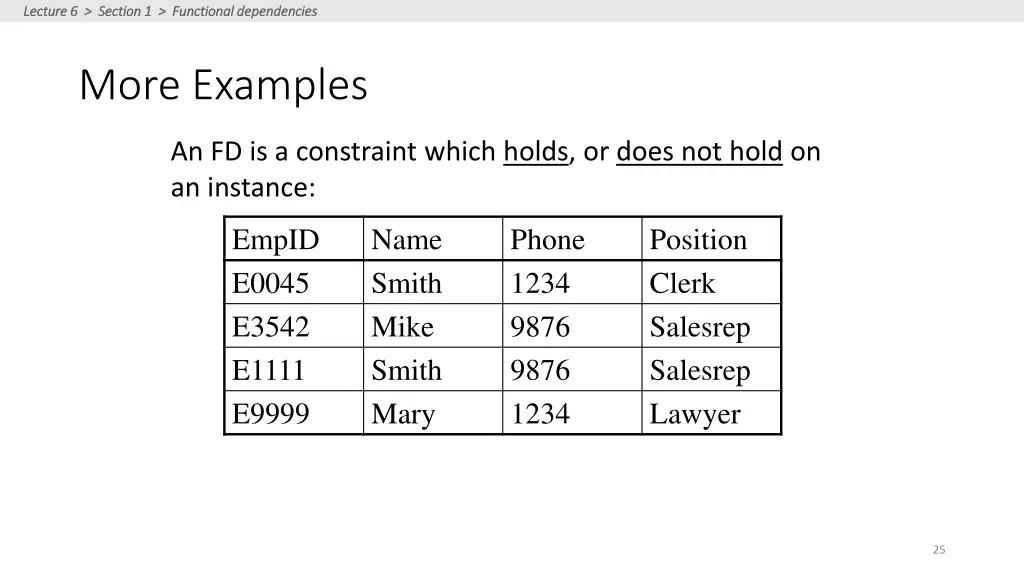lecture 6 section 1 functional dependencies 7