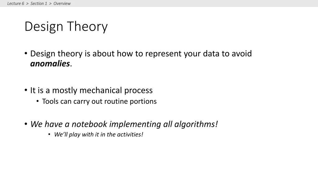 lecture 6 section 1 overview lecture 6 section
