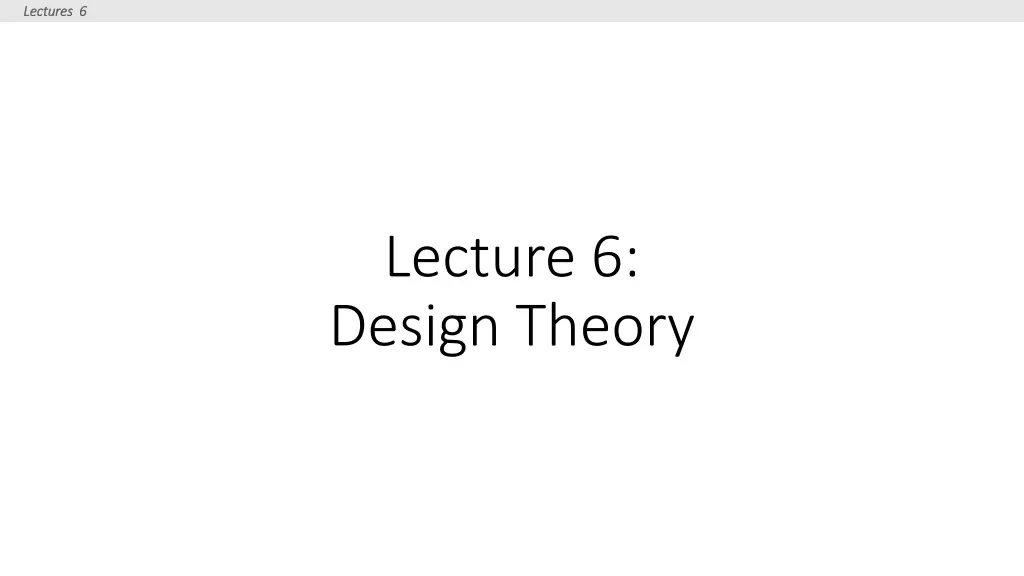 lectures 6 lectures 6