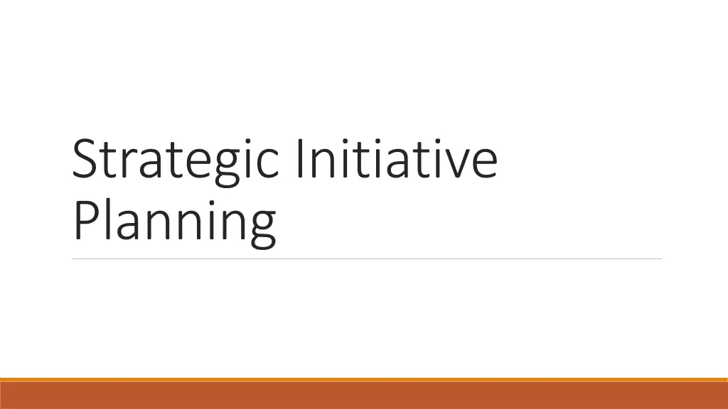 strategic initiative planning