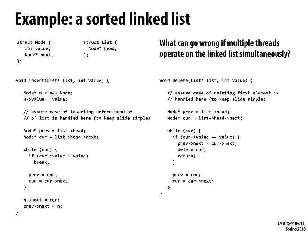 struct node int value node next