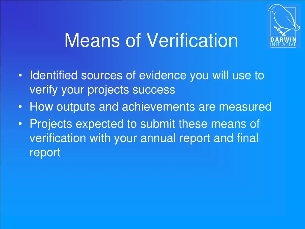 means of verification