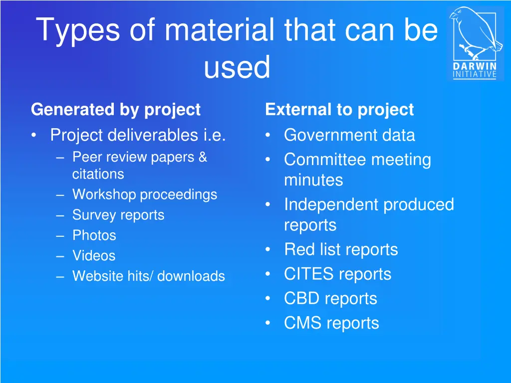 types of material that can be used