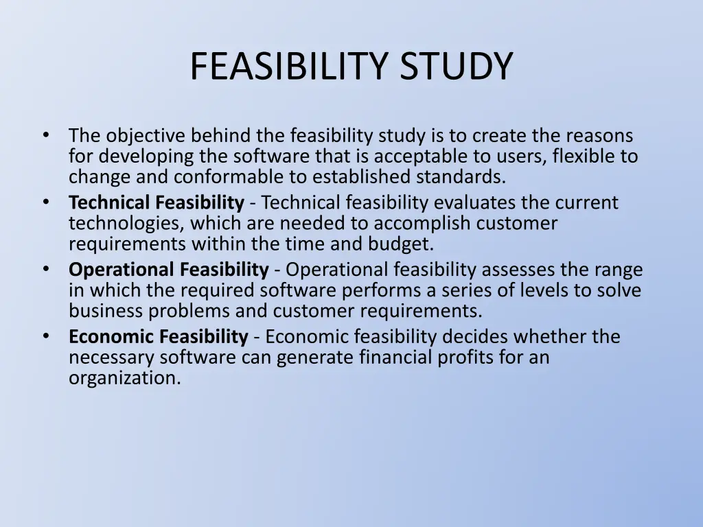 feasibility study
