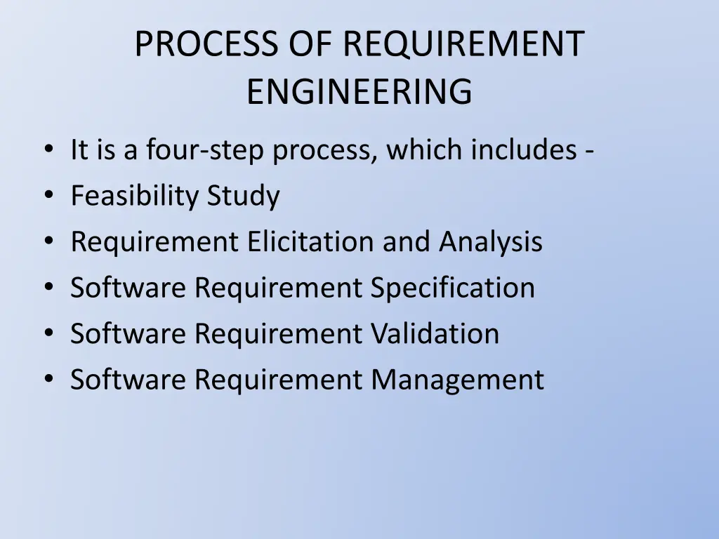 process of requirement engineering