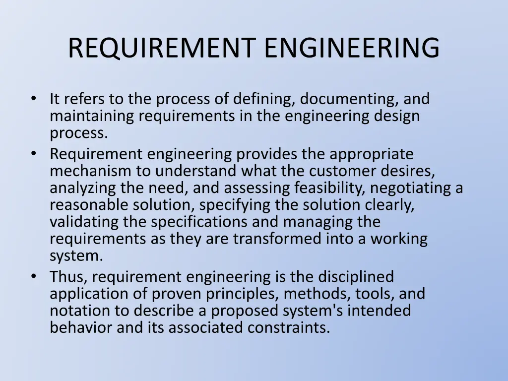 requirement engineering