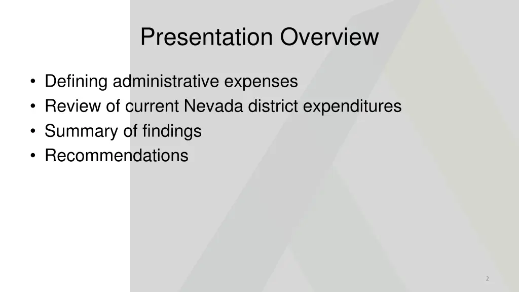 presentation overview