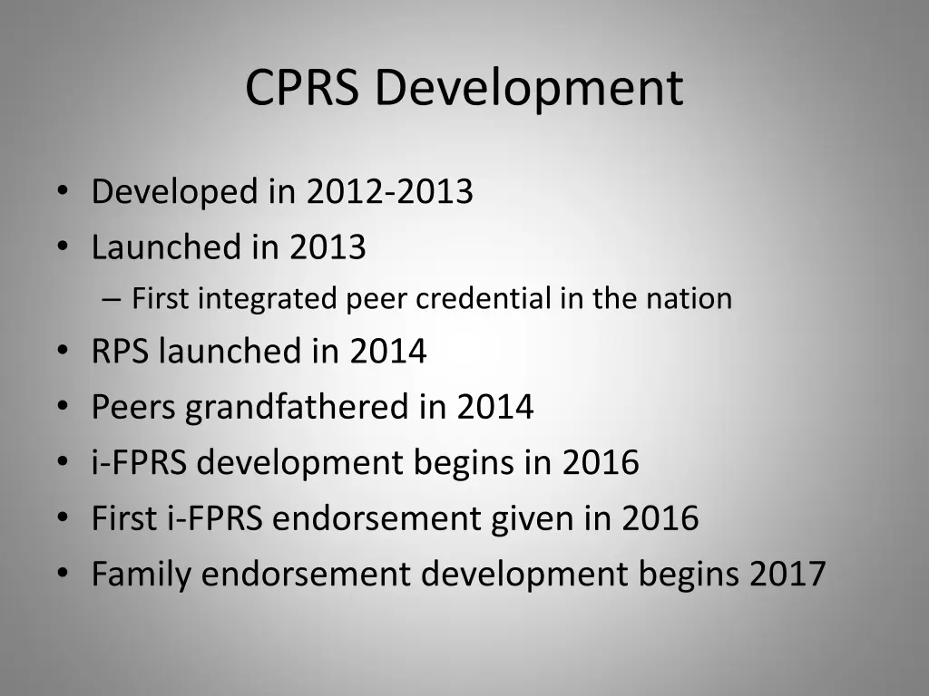 cprs development