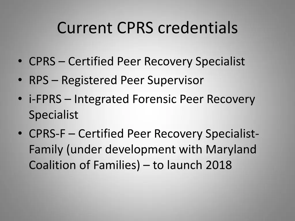 current cprs credentials