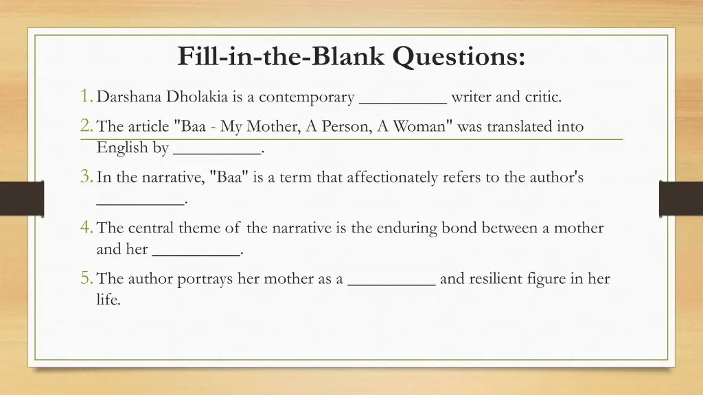 fill in the blank questions