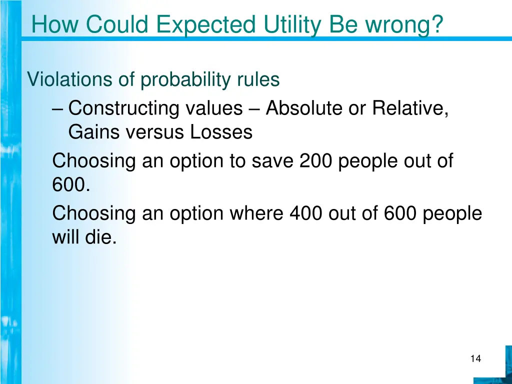 how could expected utility be wrong 1