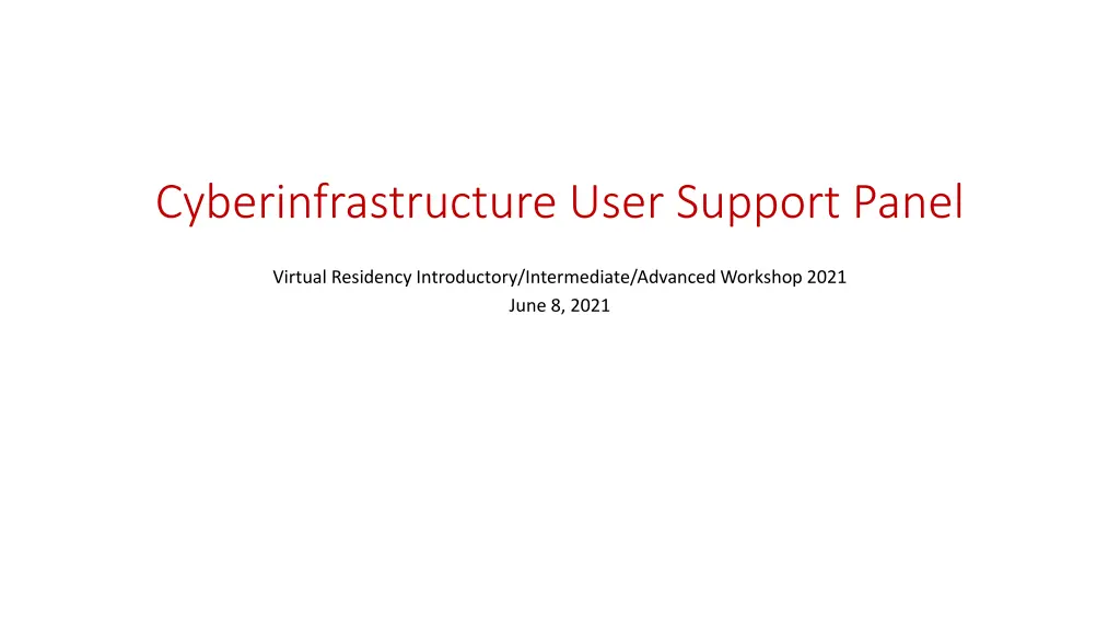 cyberinfrastructure user support panel