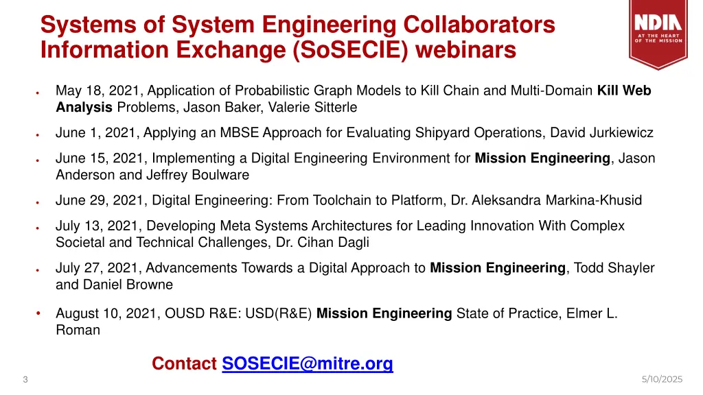 systems of system engineering collaborators