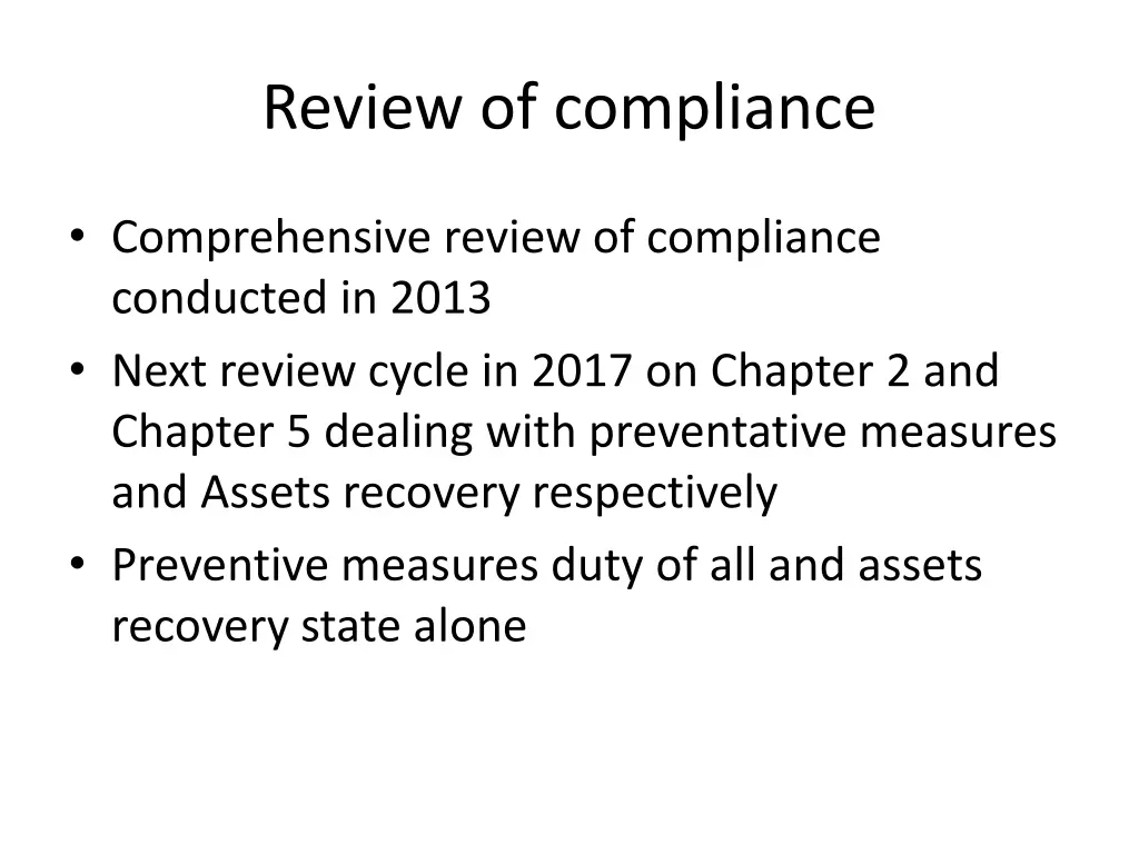review of compliance
