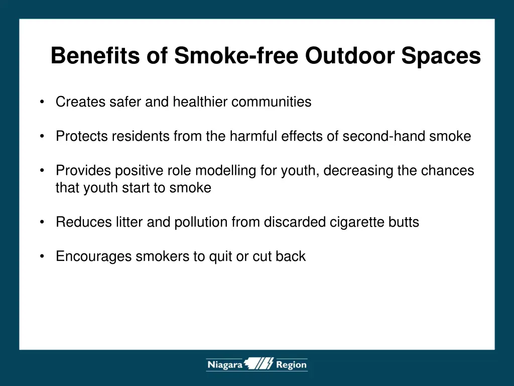 benefits of smoke free outdoor spaces