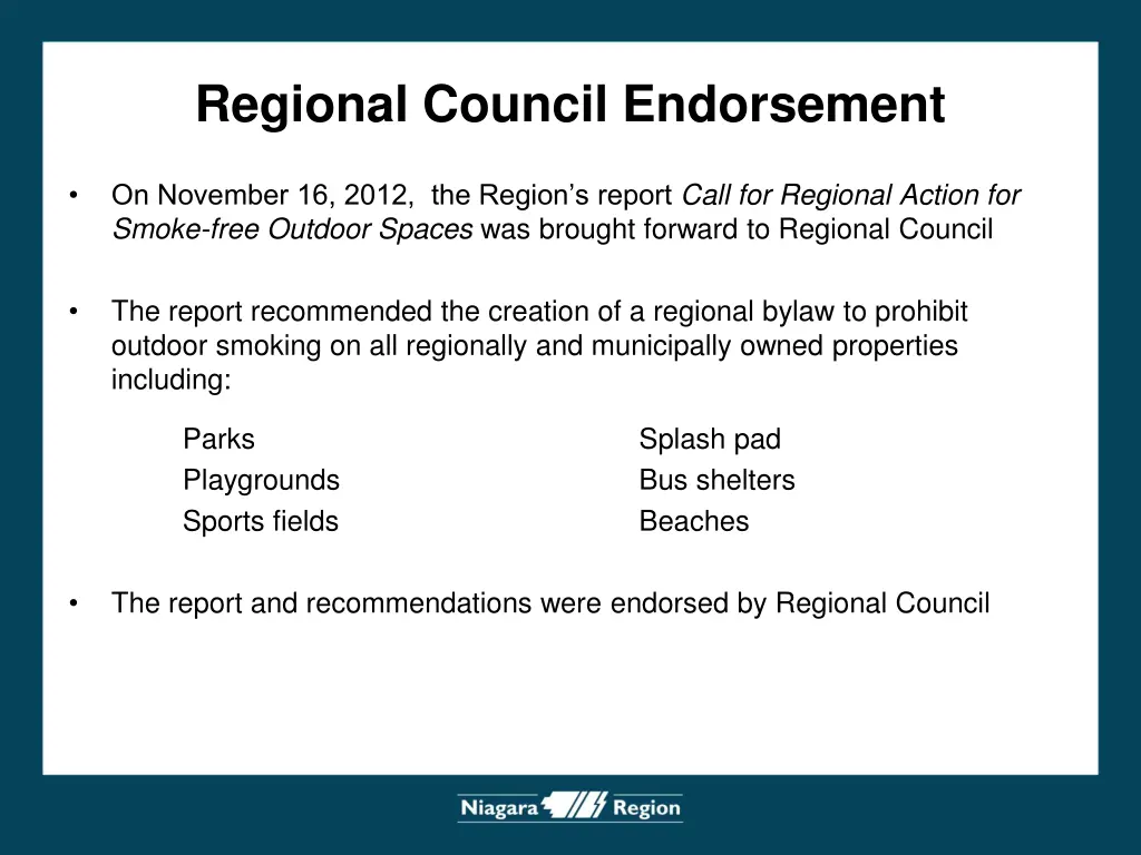 regional council endorsement