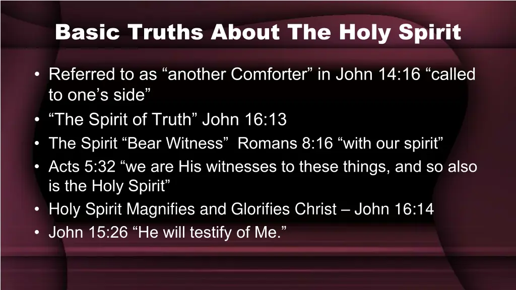 basic truths about the holy spirit 1