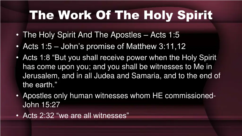 the work of the holy spirit 1