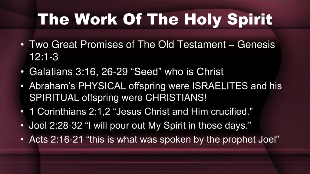 the work of the holy spirit