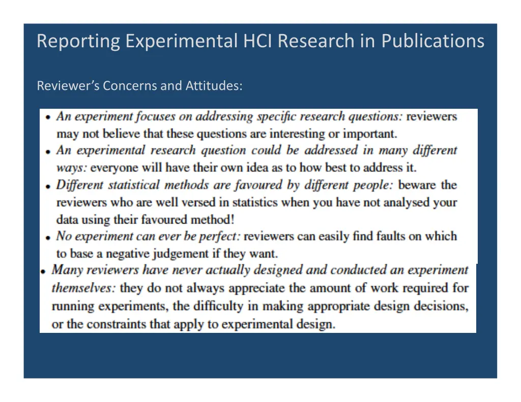 reporting experimental hci research 1