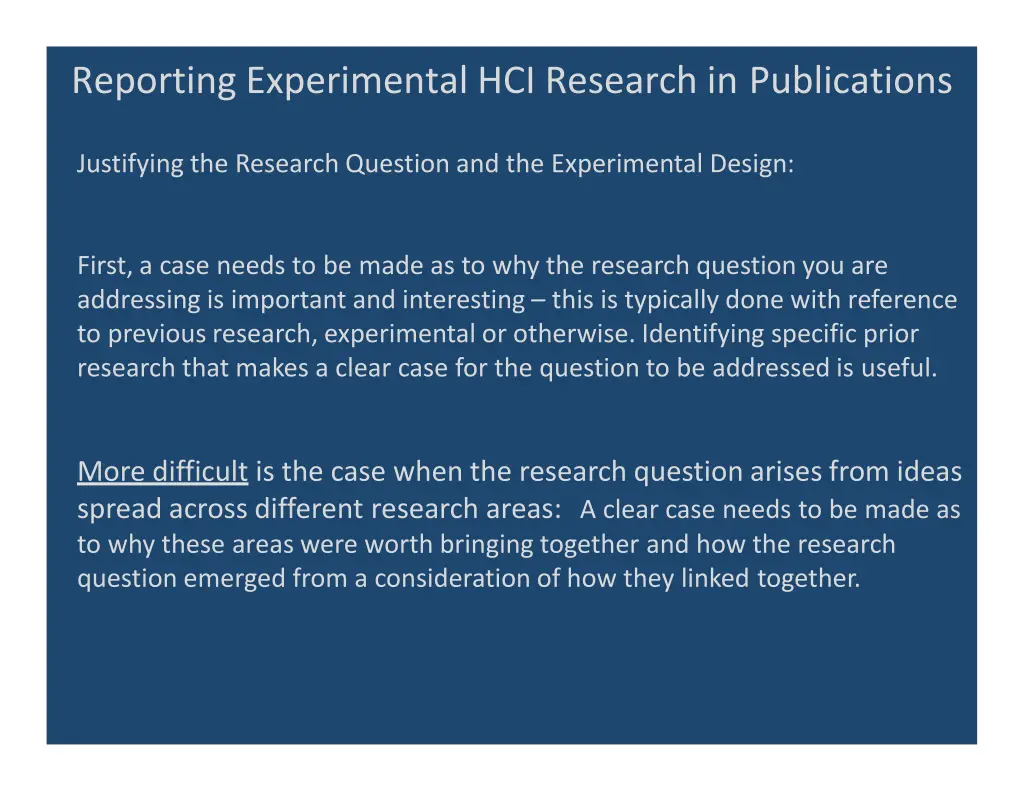 reporting experimental hci research 2