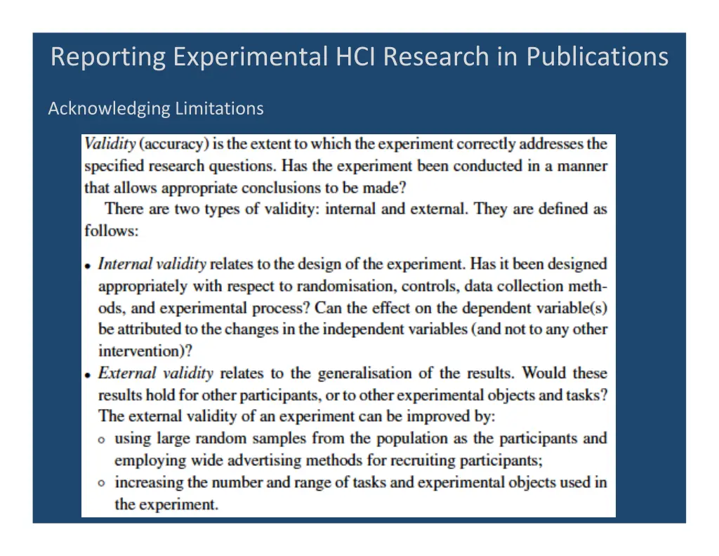 reporting experimental hci research 25