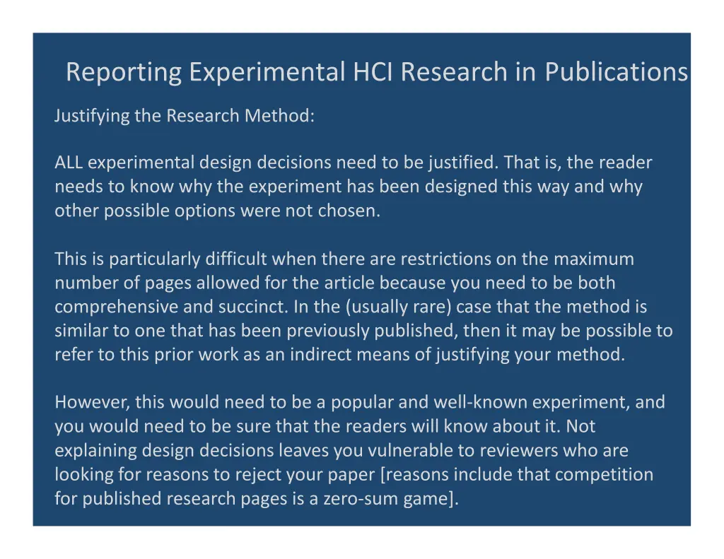 reporting experimental hci research 4