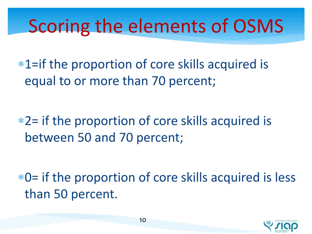scoring the elements of osms