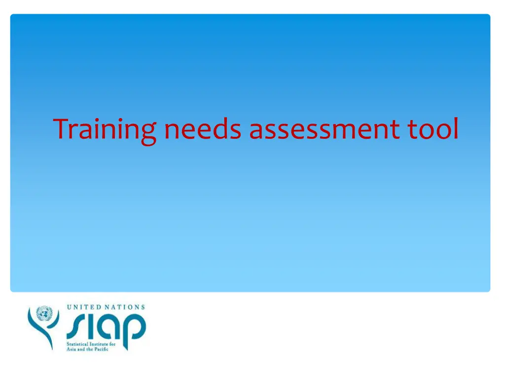 training needs assessment tool