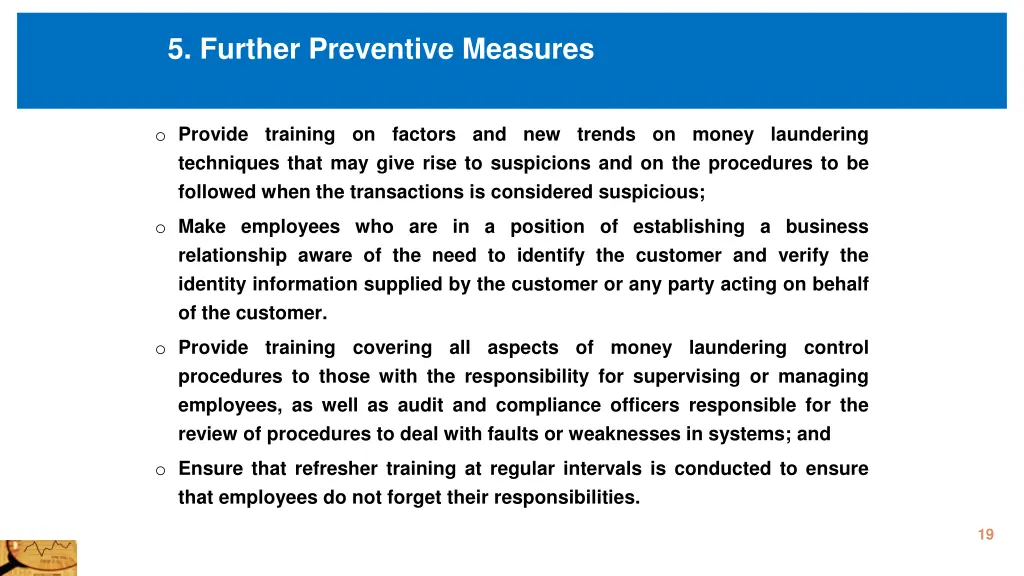 5 further preventive measures