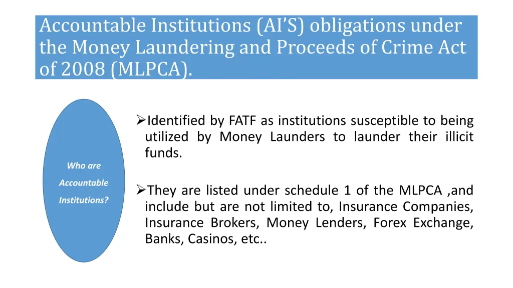 accountable institutions ai s obligations under