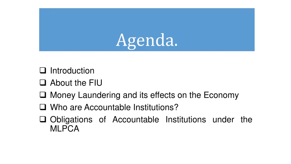 agenda