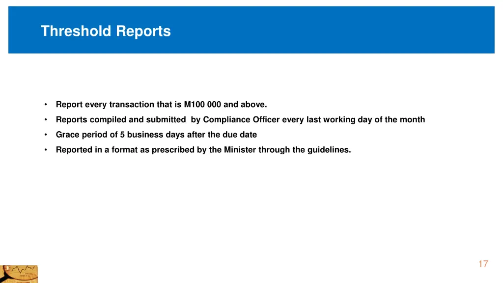threshold reports