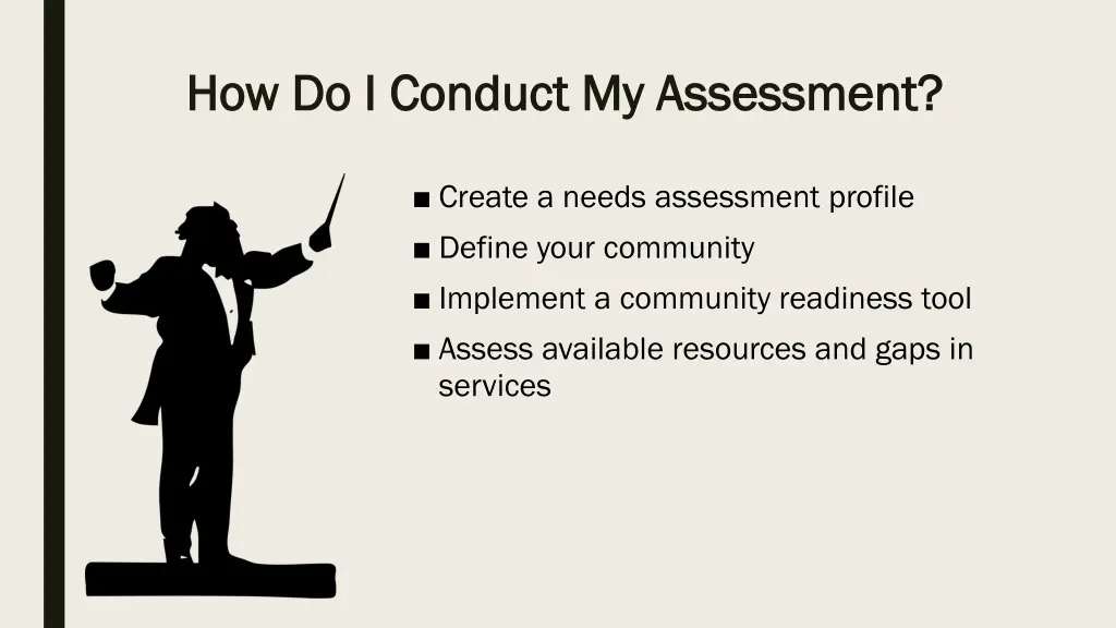 how do i conduct my assessment how do i conduct