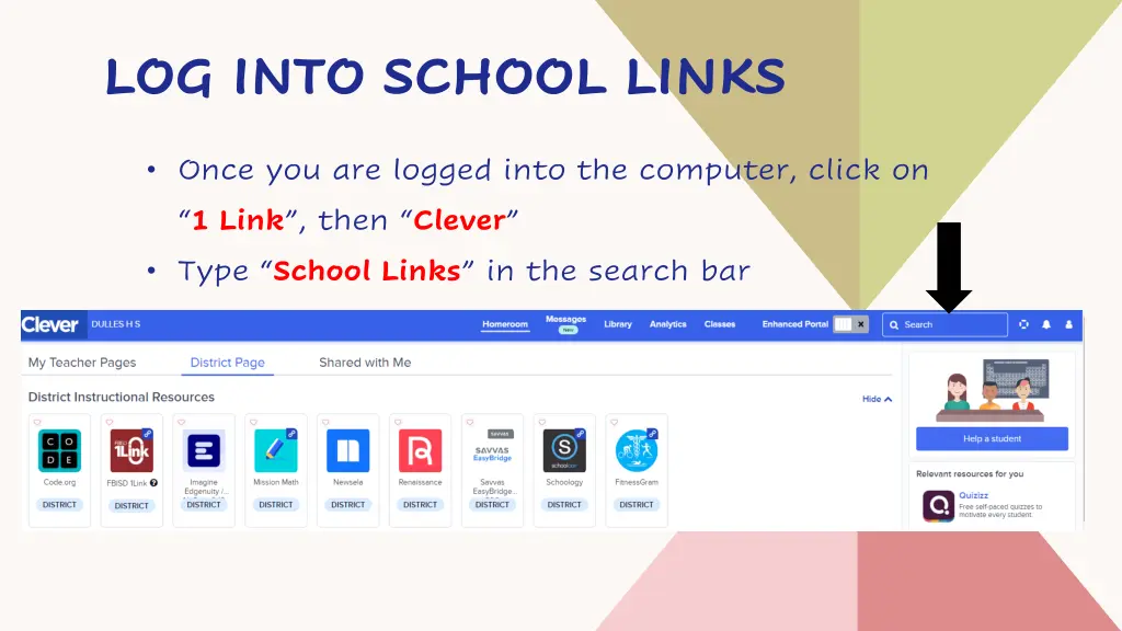 log into school links